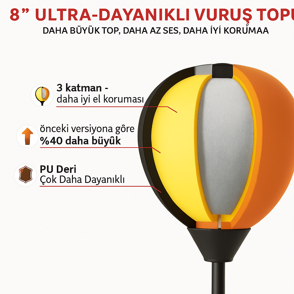 Kasmod Strike – Yaylı Boks Refleks Topu | Evde Hız, Güç ve Kondisyon Antrenmanı