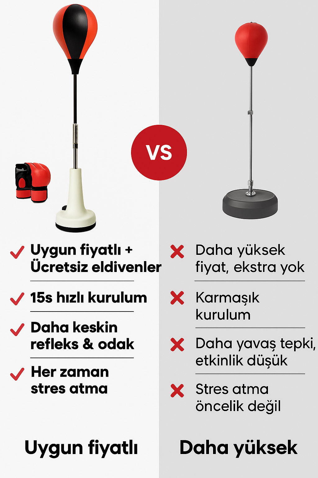 Kasmod Strike – Yaylı Boks Refleks Topu | Evde Hız, Güç ve Kondisyon Antrenmanı