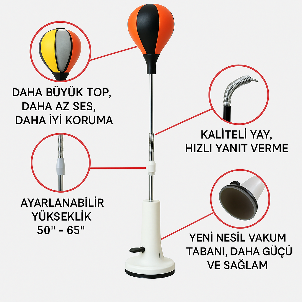 Kasmod Strike – Yaylı Boks Refleks Topu | Evde Hız, Güç ve Kondisyon Antrenmanı